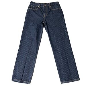 Levi's Low Pro Straight Jeans Womens 30x29 Blue Pinstripe High Rise